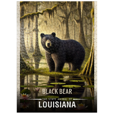 puzzleplate Louisiana, Black Bear: State Animals Series 500 Jigsaw Puzzle