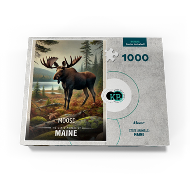 Maine, Moose: State Animals Series 1000 Jigsaw Puzzle box view3
