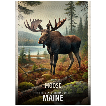 puzzleplate Maine, Moose: State Animals Series 1000 Jigsaw Puzzle