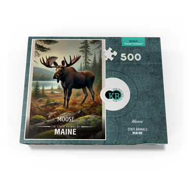 Maine, Moose: State Animals Series 500 Jigsaw Puzzle box view3