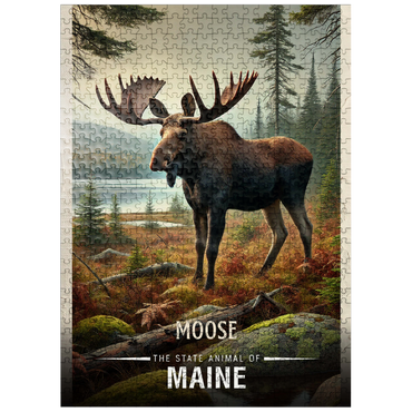 puzzleplate Maine, Moose: State Animals Series 500 Jigsaw Puzzle
