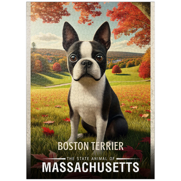 puzzleplate Massachusetts, Boston Terrier: State Animals Series 1000 Jigsaw Puzzle