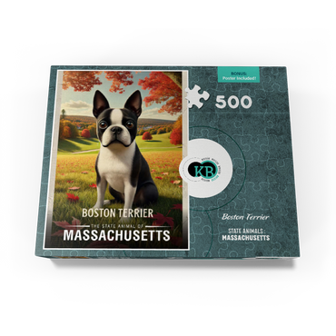 Massachusetts, Boston Terrier: State Animals Series 500 Jigsaw Puzzle box view3