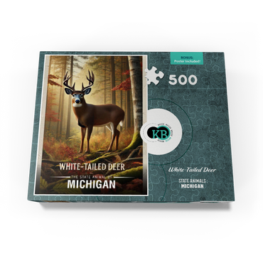 Michigan, White-Tailed Deer: State Animals Series 500 Jigsaw Puzzle box view3