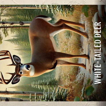 Minnesota, White-Tailed Deer: State Animals Series 1000 Jigsaw Puzzle 3D Modell