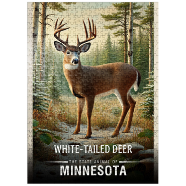 puzzleplate Minnesota, White-Tailed Deer: State Animals Series 500 Jigsaw Puzzle