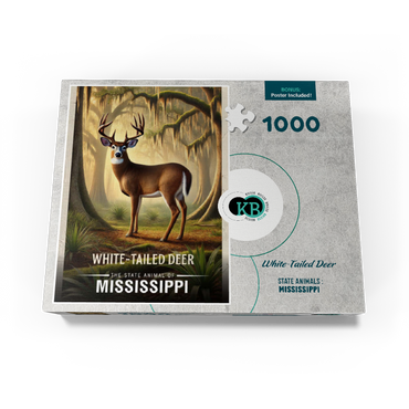 Mississippi, White-Tailed Deer: State Animals Series 1000 Jigsaw Puzzle box view3