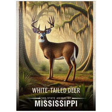 puzzleplate Mississippi, White-Tailed Deer: State Animals Series 1000 Jigsaw Puzzle