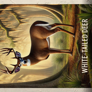 Mississippi, White-Tailed Deer: State Animals Series 1000 Jigsaw Puzzle 3D Modell