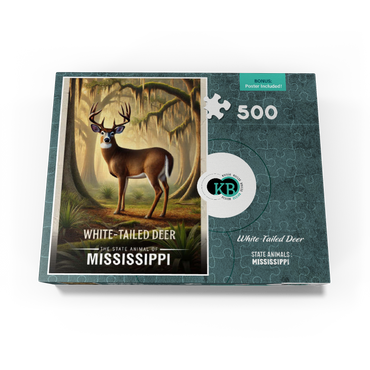 Mississippi, White-Tailed Deer: State Animals Series 500 Jigsaw Puzzle box view3