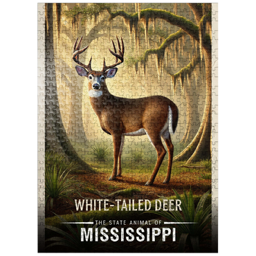 puzzleplate Mississippi, White-Tailed Deer: State Animals Series 500 Jigsaw Puzzle