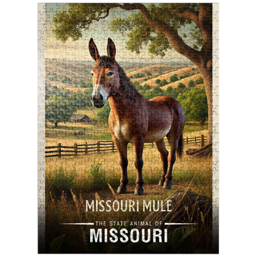 puzzleplate Missouri, Missouri Mule: State Animals Series 500 Jigsaw Puzzle