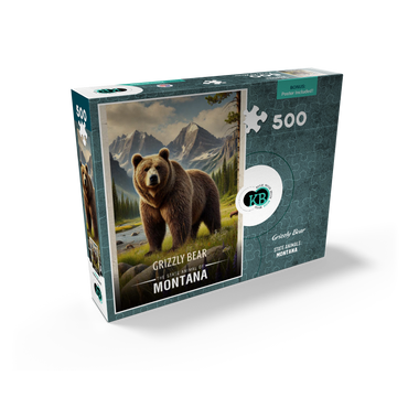 Montana, Grizzly Bear: State Animals Series 500 Jigsaw Puzzle box view2