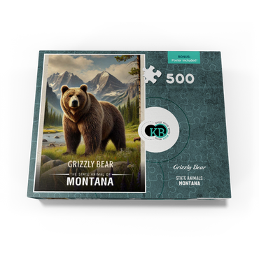 Montana, Grizzly Bear: State Animals Series 500 Jigsaw Puzzle box view3