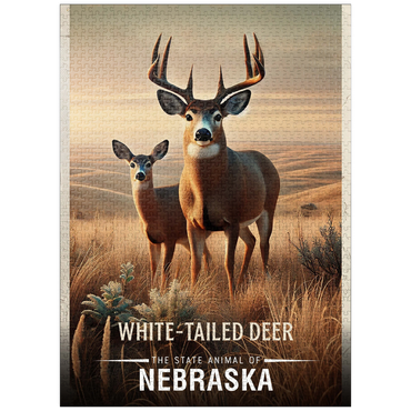 puzzleplate Nebraska, White-Tailed Deer: State Animals Series 1000 Jigsaw Puzzle