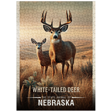 puzzleplate Nebraska, White-Tailed Deer: State Animals Series 500 Jigsaw Puzzle