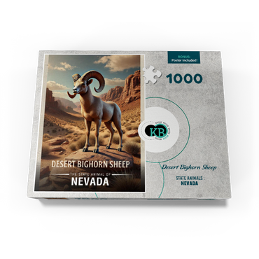 Nevada, Desert Bighorn Sheep: State Animals Series 1000 Jigsaw Puzzle box view3