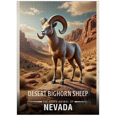 puzzleplate Nevada, Desert Bighorn Sheep: State Animals Series 1000 Jigsaw Puzzle