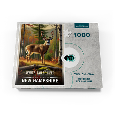New Hampshire, White-Tailed Deer: State Animals Series 1000 Jigsaw Puzzle box view3