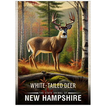 puzzleplate New Hampshire, White-Tailed Deer: State Animals Series 1000 Jigsaw Puzzle