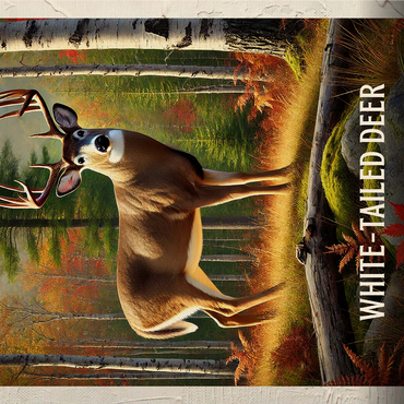 New Hampshire, White-Tailed Deer: State Animals Series 1000 Jigsaw Puzzle 3D Modell