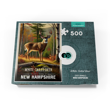 New Hampshire, White-Tailed Deer: State Animals Series 500 Jigsaw Puzzle box view3