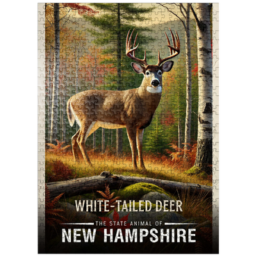 puzzleplate New Hampshire, White-Tailed Deer: State Animals Series 500 Jigsaw Puzzle