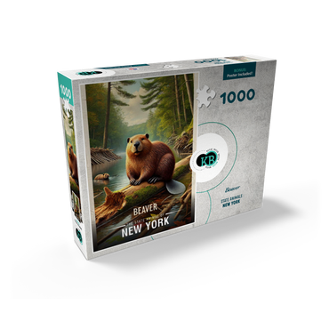 New York, Beaver: State Animals Series 1000 Jigsaw Puzzle box view2