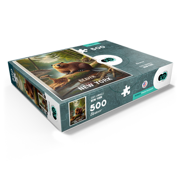 New York, Beaver: State Animals Series 500 Jigsaw Puzzle box view1