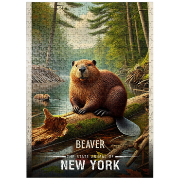 puzzleplate New York, Beaver: State Animals Series 500 Jigsaw Puzzle