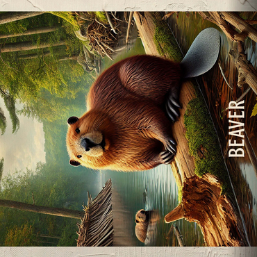 New York, Beaver: State Animals Series 500 Jigsaw Puzzle 3D Modell