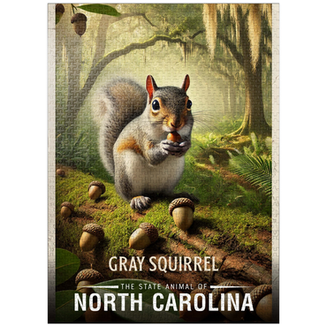 puzzleplate North Carolina, Gray Squirrel: State Animals Series 1000 Jigsaw Puzzle