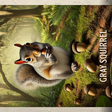 North Carolina, Gray Squirrel: State Animals Series 1000 Jigsaw Puzzle 3D Modell