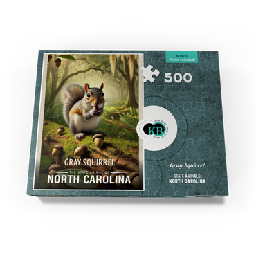 North Carolina, Gray Squirrel: State Animals Series 500 Jigsaw Puzzle box view3
