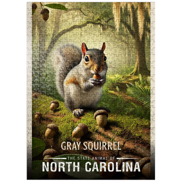 puzzleplate North Carolina, Gray Squirrel: State Animals Series 500 Jigsaw Puzzle