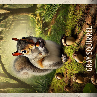 North Carolina, Gray Squirrel: State Animals Series 500 Jigsaw Puzzle 3D Modell
