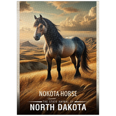 puzzleplate North Dakota, Nokota Horse: State Animals Series 1000 Jigsaw Puzzle