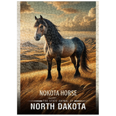 puzzleplate North Dakota, Nokota Horse: State Animals Series 500 Jigsaw Puzzle