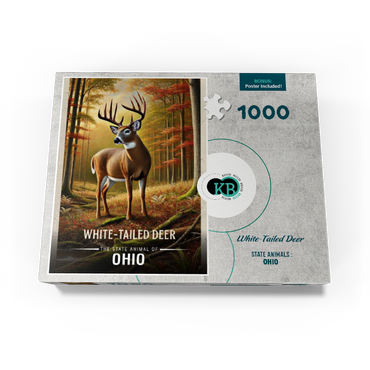 Ohio, White-Tailed Deer: State Animals Series 1000 Jigsaw Puzzle box view3