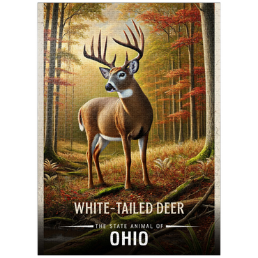 puzzleplate Ohio, White-Tailed Deer: State Animals Series 1000 Jigsaw Puzzle