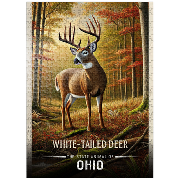puzzleplate Ohio, White-Tailed Deer: State Animals Series 500 Jigsaw Puzzle
