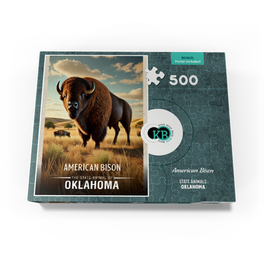 Oklahoma, American Bison: State Animals Series 500 Jigsaw Puzzle box view3