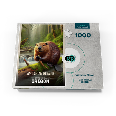 Oregon, American Beaver: State Animals Series 1000 Jigsaw Puzzle box view3