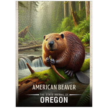 puzzleplate Oregon, American Beaver: State Animals Series 1000 Jigsaw Puzzle