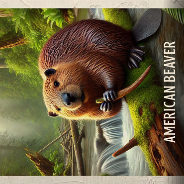 Oregon, American Beaver: State Animals Series 1000 Jigsaw Puzzle 3D Modell