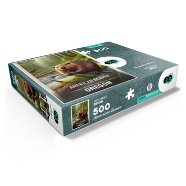 Oregon, American Beaver: State Animals Series 500 Jigsaw Puzzle box view1