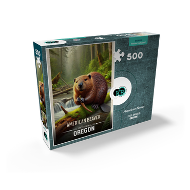 Oregon, American Beaver: State Animals Series 500 Jigsaw Puzzle box view2