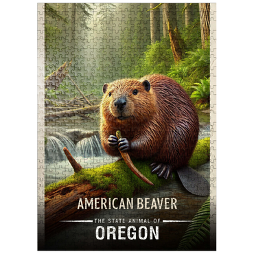 puzzleplate Oregon, American Beaver: State Animals Series 500 Jigsaw Puzzle