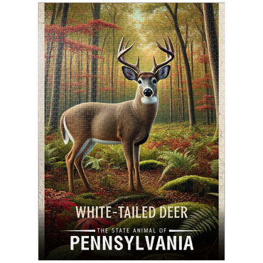 puzzleplate Pennsylvania, White-Tailed Deer: State Animals Series 1000 Jigsaw Puzzle