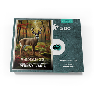 Pennsylvania, White-Tailed Deer: State Animals Series 500 Jigsaw Puzzle box view3